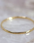 14K Solid Gold Hammered Dainty Thin Ring