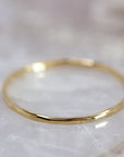 14K Solid Gold Hammered Dainty Thin Ring - Melt'm Jewelry