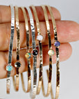 Birthstone Gems Cuff Bracelets Gold Filled or Sterling Silver - Melt'm Jewelry