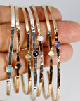 Birthstone Gems Cuff Bracelets Gold Filled or Sterling Silver - Melt'm Jewelry