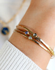 Birthstone Gems Cuff Bracelets Gold Filled or Sterling Silver