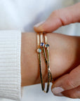 Birthstone Gems Cuff Bracelets Gold Filled or Sterling Silver