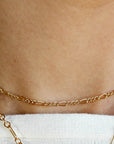 Gold Dainty Figaro Chain Choker Necklace