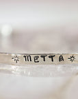 METTA Prayer Cuff Bracelet, Meaningful Jewelry