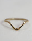 Gold Filled Chevron Ring, Curved Band Ring
