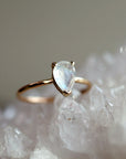 14k Gold Pear Cut Rainbow Moonstone Ring - Melt'm Jewelry