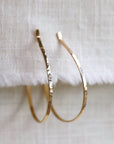 Hammered Gold Large Hoop Earrings - Melt'm Jewelry