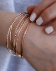 Rose Gold Hammered Open Cuff Bracelet - Melt'm Jewelry