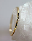 Solid Gold Hammered Dainty Thin Ring - Melt'm Jewelry