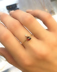 Diamond & Garnet Ring 14k Gold