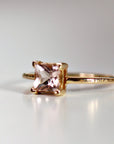 14k Gold Princess Cut Morganite Ring - Melt'm Jewelry