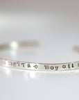 METTA Prayer Cuff Bracelet, Meaningful Jewelry