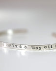 METTA Prayer Cuff Bracelet, Meaningful Jewelry