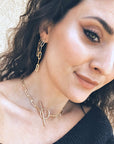 Gold Chunky Elongated Rectangle Chain Necklace, Toggle Layering Necklace - Melt'm Jewelry