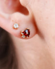 14k Gold White Sapphire Earrings, Minimalist Earrings, White Sapphire Bridal Earrings