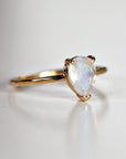 14k Gold Pear Cut Rainbow Moonstone Ring - Melt'm Jewelry