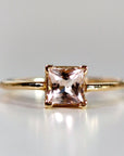 14k Gold Princess Cut Morganite Ring - Melt'm Jewelry