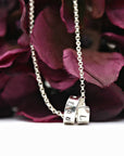Hand Stamped Wrapped Scroll Necklace Personalized Sterling Silver Hidden Message