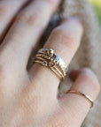 14k Gold Dot Stacking Gold Ball Ring - Mixed Metal Ring