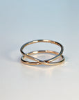Gold X Ring, Gold Wrap Ring, Gold Filled Criss Cross Ring - Melt'm Jewelry