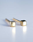 Cube Stud Earrings 14k Solid Gold Stud Earrings, Tiny Stud Earrings, Cube Earrings