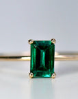 Emerald Engagement Ring 14k Gold - Melt'm Jewelry