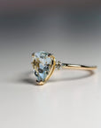 Diamond Pear Aquamarine Engagement Ring