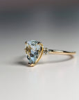 Diamond Pear Aquamarine Engagement Ring