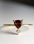 Diamond & Garnet Ring 14k Gold