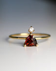 Diamond & Garnet Ring 14k Gold