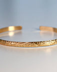 Open Cuff Bracelet Leaf & Flowers Art Nouveau