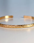 Open Cuff Bracelet Leaf & Flowers Art Nouveau