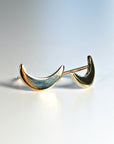 14k Solid Gold Crescent Moon Earrings, Moon Stud Earrings - Melt'm Jewelry