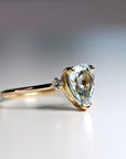 Diamond Pear Aquamarine Engagement Ring - Melt'm Jewelry