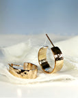 Chunky Gold Hoops, Hammered Gold Thick Hoop Earrings - Melt'm Jewelry