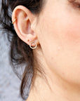 14k Hammered Gold Circle Stud Earrings