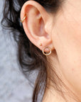 Cube Stud Earrings in 14k Gold