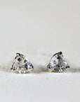 14k White Gold White Sapphire Earrings 14k Gold - Melt'm Jewelry
