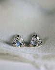 14k White Gold White Sapphire Earrings 14k Gold - Melt'm Jewelry
