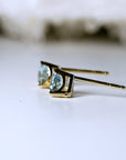 Trillion Blue Topaz Earrings 14k Gold, Gift For Her, Blue Topaz Stud Earrings - Melt'm Jewelry