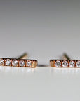 14K Gold Diamond Bar Earrings (SINGLE or PAIR)