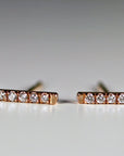14K Gold Diamond Bar Earrings (SINGLE or PAIR) - Melt'm Jewelry