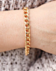 7.5mm Thick Gold Filled Curb Chain Bracelet