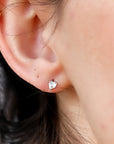 14k White Gold White Sapphire Earrings 14k Gold - Melt'm Jewelry