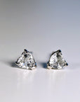 14k White Gold White Sapphire Earrings 14k Gold - Melt'm Jewelry