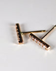 14K Gold Diamond Bar Earrings (SINGLE or PAIR)
