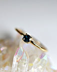 14k Gold Minimalist Blue Diamond Engagement Ring
