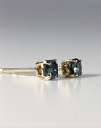 Blue Diamond Earrings 14k Gold (SINGLE or PAIR)