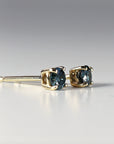 Blue Diamond Earrings 14k Gold (SINGLE or PAIR) - Melt'm Jewelry