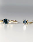 14k Gold Minimalist Blue Diamond Engagement Ring - Melt'm Jewelry